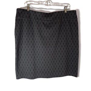 Style & Co. Pencil Skirt Black Charcoal Ponte Knit Geometric Pattern Size XL